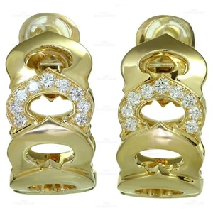 CARTIER 18k Yellow Gold C De CARTIER Diamond Clip-on Wrap Earrings - Picture 1 of 7