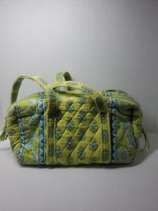 Vera Bradley Zitrus Elefanten Paisley Baumwolle gesteppt Doppelgriff Beuteltasche Handtasche - Bild 1 von 5