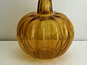 Otoño Halloween Té de calabaza Soporte Ligero Vidrio Acanllado Ámbar 8"T Decoración de Mesa - Imagen 1 de 9