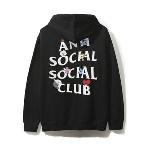 Anti Social Social Club x BT21 Club Peekaboo Hoodie Black Size S M L XL