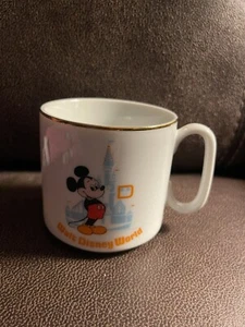 Vintage Walt Disney World Mickey Mouse Coffee Cup Mug Made in Japan Gold Trim - Picture 1 of 2