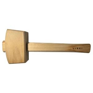 VISKI Cocktail Ice Wooden Mallet Hammer Beechwood Barware - Picture 1 of 10