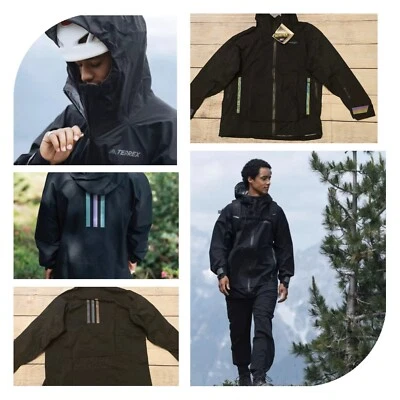 Adidas Terrex Myshelter Gore-Tex GTX Rain RDY Coat Jacket Men’s XL Black - Image 1 of 4