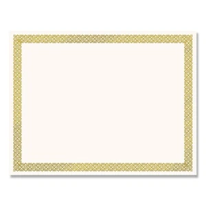 Great Papers! 936060 8.5" x 11" Foil Border Certificates - Ivory/Gold 12/PK New - Picture 1 of 4