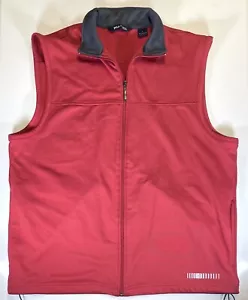 PGA Tour Vest Mens Large Red Full Zip Drawstring Pockets Fleece Lined - Picture 1 of 10
