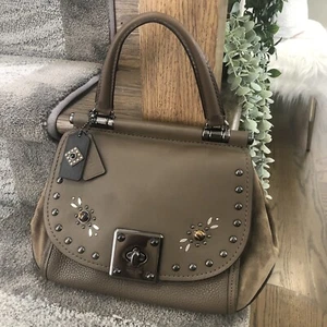 Coach Drifter Fatigue Western Nieten Top Henkeltasche Leder braun Wildleder 57659 - Bild 1 von 24