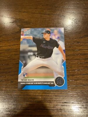 2021 TOPPS NOW BLUE PARALLEL ROOKIE CARD 22/49 TREVOR ROGERS #60 Marlins - Image 1 of 3