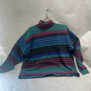 VTG Eddie Bauer Outdoor Outfitter Long Sleeve Turtleneck Shirt Striped XL - Picture 1 of 7
