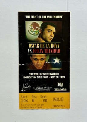 BILLETE BOXEO OSCAR DE LA HOYA - FÉLIX TRINIDAD SEPTIEMBRE 1999 Foto 1 de 3