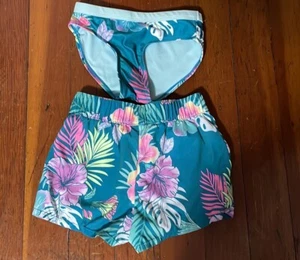 Justice Bikini Bottom With Matching Shorts Girls Size Small - Picture 1 of 4