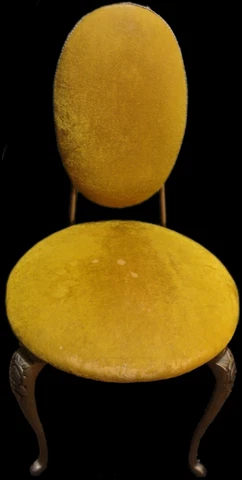 Exquisite Vintage Mid Century Modern Kessler Yellow Velvet Cloth Ice Cream Chair Cover