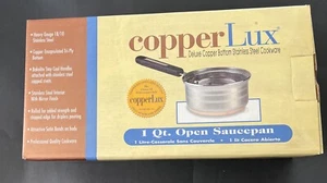 New VTG Copper Lux 1 Quart Saucepan Pot Stainless Steel Cookware Riveted Handle - Picture 1 of 7
