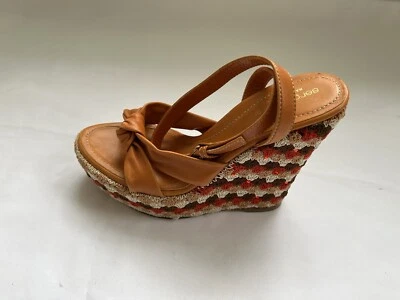 Sergio Rossi Mujer Envolvente Tobillo Correa Plataforma Cuñas Cuero EUR Talla 37.5 Foto 1 de 4