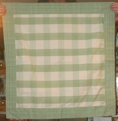 Set of 2 Waverly EURO Pillow Shams Green Plaid Luxury Collection Cotton So Soft - Image 1 of 4
