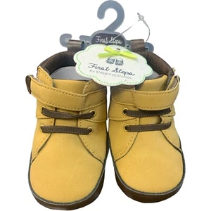 First Steps By Stepping Stones Tan Brown Baby Shoe 3-6 M Sz 2 NWT Crib Shoes - Picture 1 of 4