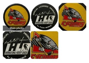 CINCINNATI CYCLONES VINTAGE IHL OFFICIAL BY PUCK WORLD MADE IN CZECH REPUBLIC