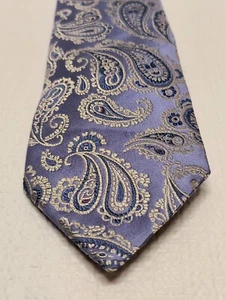 Hugo Boss Necktie Blue & Silver 60" Made In Italy - Picture 1 of 5