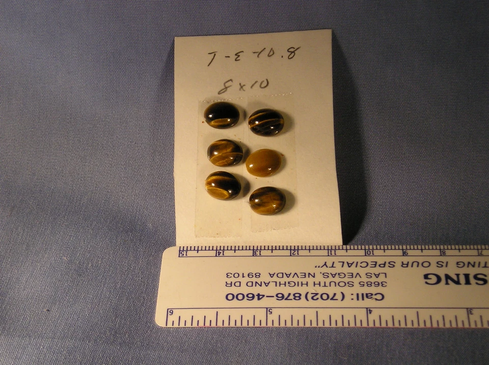 10.8- Tigereye cabochon size 10 x 8 set of 6 Natural Brown Stripes - Image 1 of 1