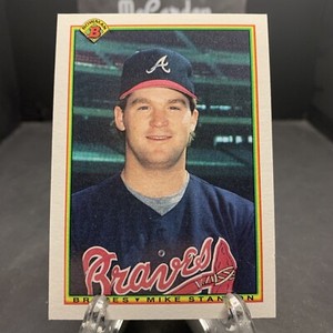 1990 Bowman Mike Stanton #4 Rookie RC Atlanta Braves