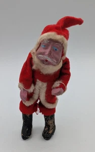 Antik Ton Gesicht Hände Santa Chenille Weihnachtsbaum Japan - Bild 1 von 10