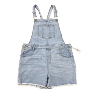 Cat & Jack Girls Size XL 14/16 Plus Jean Shortalls Stretch Light Wash - Picture 1 of 8