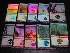 FOIL Lands lot Champions of Kamigawa Japanese x10 mtg SP,MP A