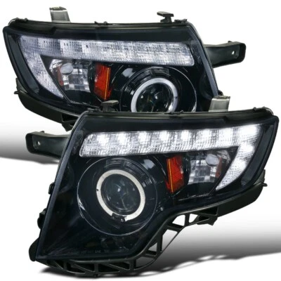 Ford Edge 07-10 Halo Projector Headlights w/ LED Light Strip Smoked Black - Image 1 of 4