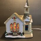 Christmas Holiday Village Country Charm Collection Ceramic Country Church Light