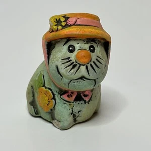Vintage Walrus Piggy Bank Forsum Japan Chalkware MCM Colorful Hippie Flowers - Picture 1 of 9