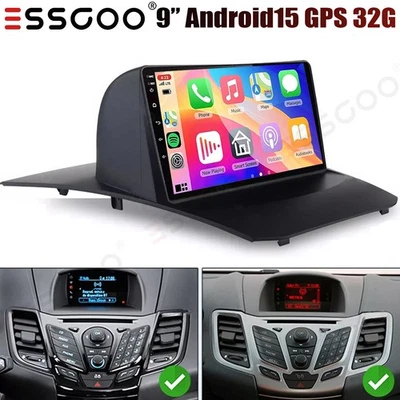 Radio estéreo de coche 9"" Apple Carplay para Ford Fiesta 2009-2016 Android 14 GPS NAVEGACIÓN Foto 1 de 4