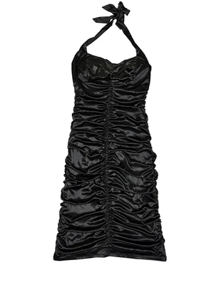Y2K Ruby Rox Womens Size XL Black Ruched Halter Dress - Image 1 of 4