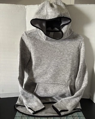 Sudadera con capucha Danskin Now gris claro jaspeado con bolsillos canguro para mujer XS Foto 1 de 4