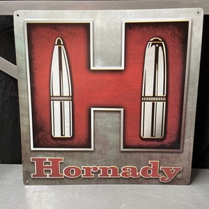 HORNADY AMMUNITION ~ Aluminum Sign 13.5in x 13.5in - Gun Room ~ Wall Art - Picture 1 of 1