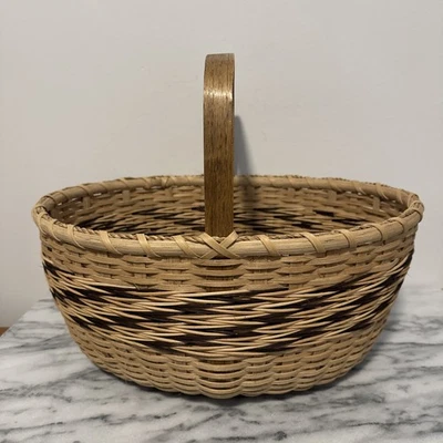 Винтажная большая корзина Bud & Carole Sloan с подписью/датировкой '95 Нантакет деревянная ручка РЕДКАЯ - Изображение 1 из 4