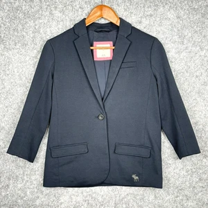 Abercrombie Fitch Boys Navy Blue Blazer Jacket Size XL/16 Comfort Classic Preppy - Picture 1 of 11