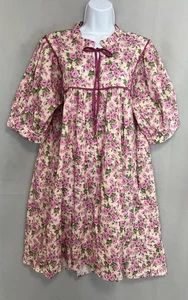Chic Soul Women’s 3X Pink Floral A Line Drop Waist Poff Sleeve Pockets NWOT - Picture 1 of 10