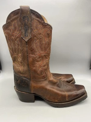 CATTLE BARON BROWN Leather Square Toe COWBOY Boots DH5444 Mens 11.5EE Western - Image 1 of 4