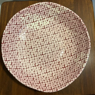 Dos (2) cuencos redondos texturizados Anthropologie - rosa y verde azulado oscuro Foto 1 de 4