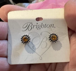 Brighton Twinkle Orange Topaz Crystal Earrings New - Picture 1 of 2