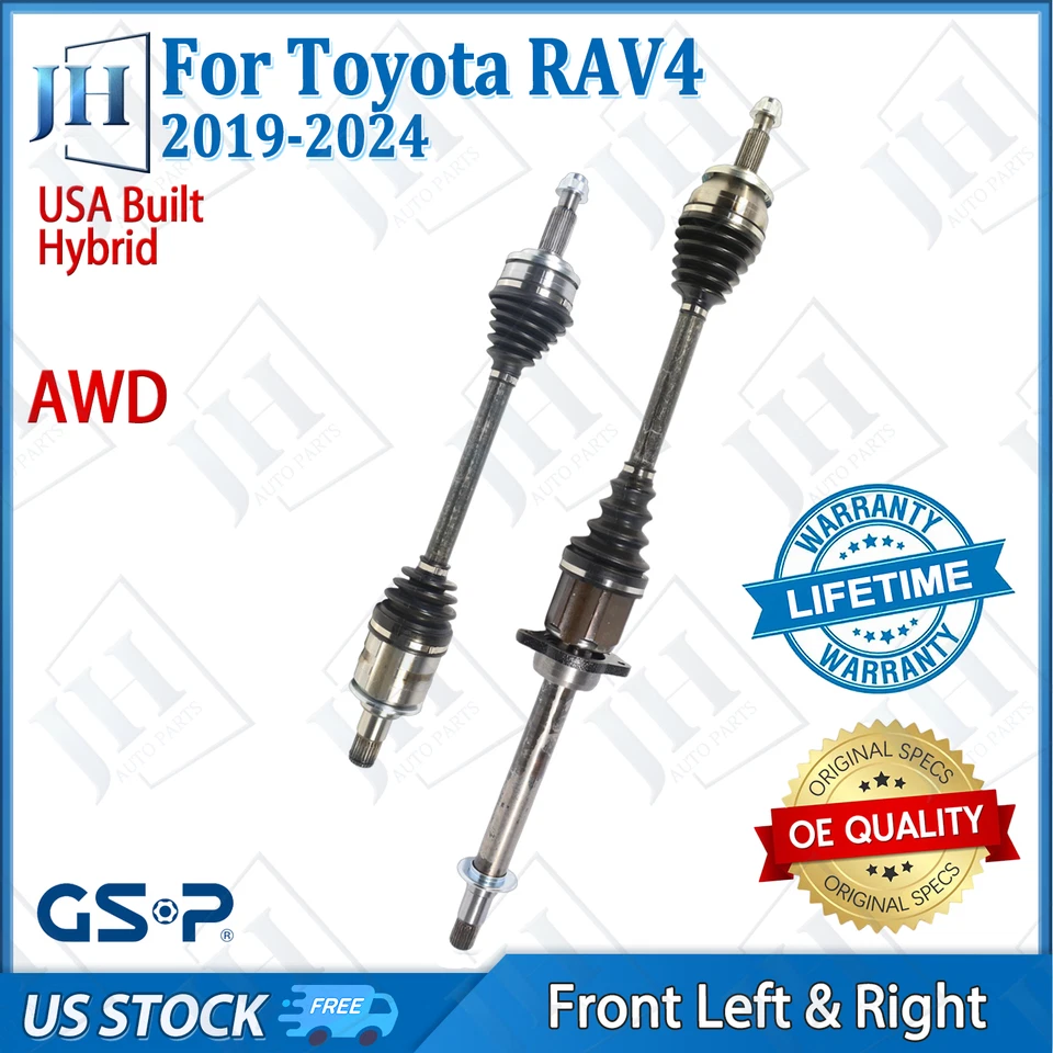 OE Front Pair Left Right CV Axle Shaft For 19-24 Toyota RAV4 Hybrid AWD USABuilt - Image 1 of 4