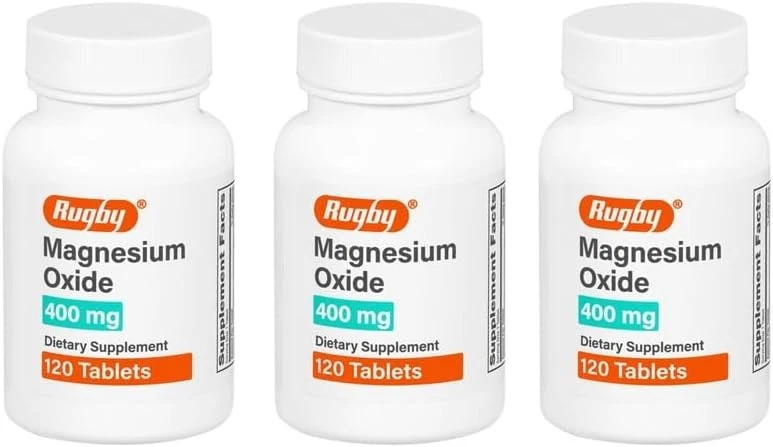 Rugby Magnesium Oxide 400mg Dietary Supplement - 120 Tablets