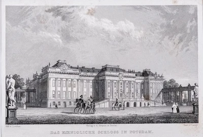 Potsdam Charlottenhof Original Stahlstich von Lacey aus Spiker 1833 - Bild 1 von 4