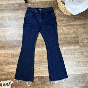 Antonio Melani NWOT dark wash flare raw hem jeans - Picture 1 of 7