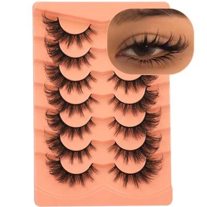 False Eyelashes Wispy Lashes Natural Look Fake Eyelashes Cat Eye Lashes Mink ... - Picture 1 of 8
