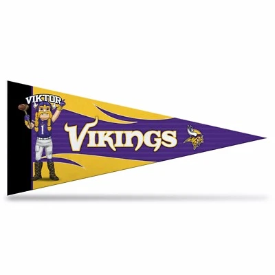 Minnesota Vikings NFL Mascota Mini Banderín 9"x4", Nuevo, Fieltro, Hecho en EE. UU.  Foto 1 de 4
