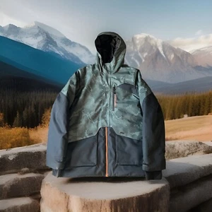 Chaqueta de esquí Obermeyer Aspen para niños 10-12 talla XL abrigo de invierno aislado verde camuflaje - Imagen 1 de 13