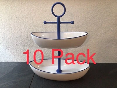 Target Bullseye Nautical Ship Anchor Ceramic Tiered Tray Snack Candy Jewelry 10 - Image 1 of 4