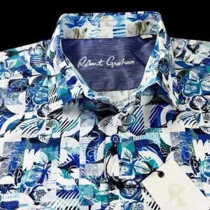 Robert Graham Sportshirt geometrisch Blumenmuster tropisch Venn Diagramm $ 228 Large - Bild 1 von 11