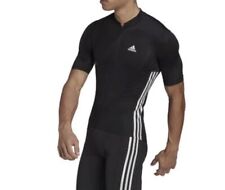 Adidas Mens Short Sleeve Full Zip Cycling Jersey Black White Size Large NWT $110