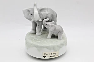 Otagiri Elefant Spieluhr Porzellandose Born Free Rotates Japan Mama & Baby Vintage  - Bild 1 von 9